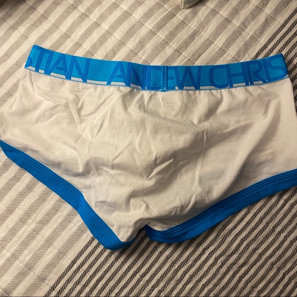White & Blue 🔥 Andrew Christian Trunk Boxer Brief - Picture 3 of 5